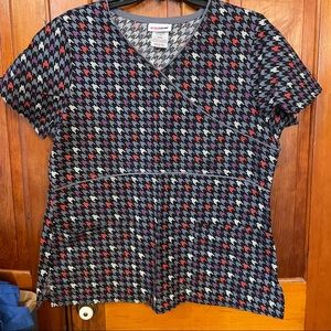 houndstooth scrub top